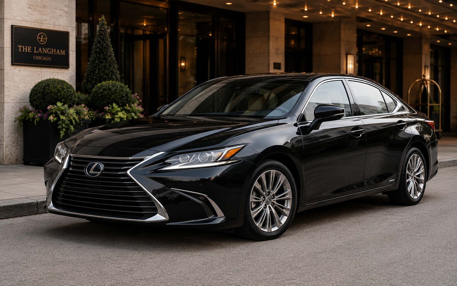 Premium sedan taxi going to O'Hare Airport